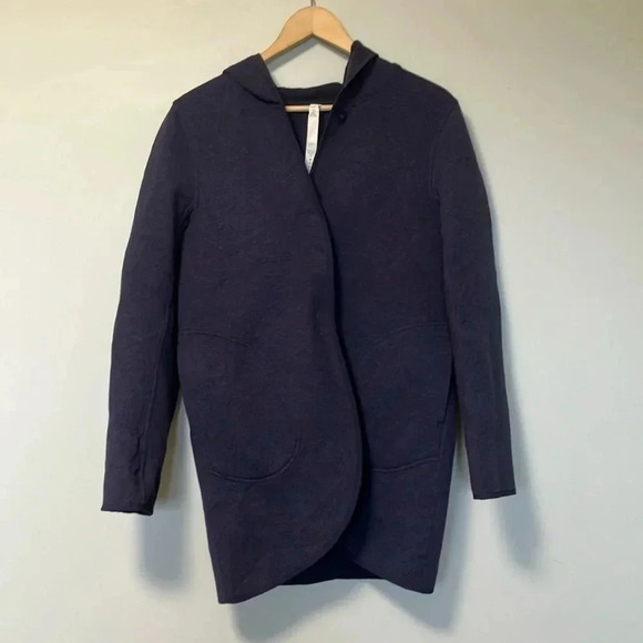 Lululemon City Bound Wrap Heathered Deep  Indigo Jacket S - Picture 2 of 14